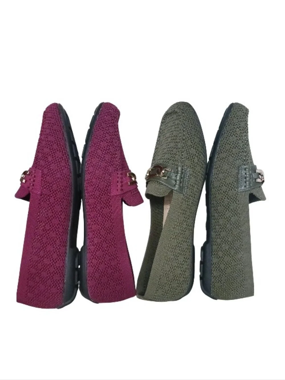 Cato Loafers Women's 10 Green And Purple Knit Slip-on Casual Colorful Shoes